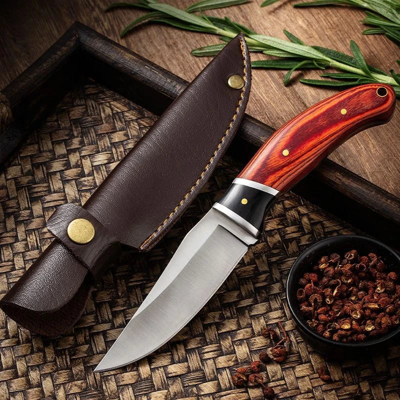 7.5-Inch Stainless Steel Utility Knife | Coloured Wood Handle | Multi-Purpose Kitchen Knife