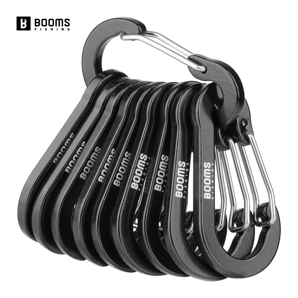 Booms Fishing CC1 2-Inch Aluminium Mini Carabiner Clips | 10 Pack