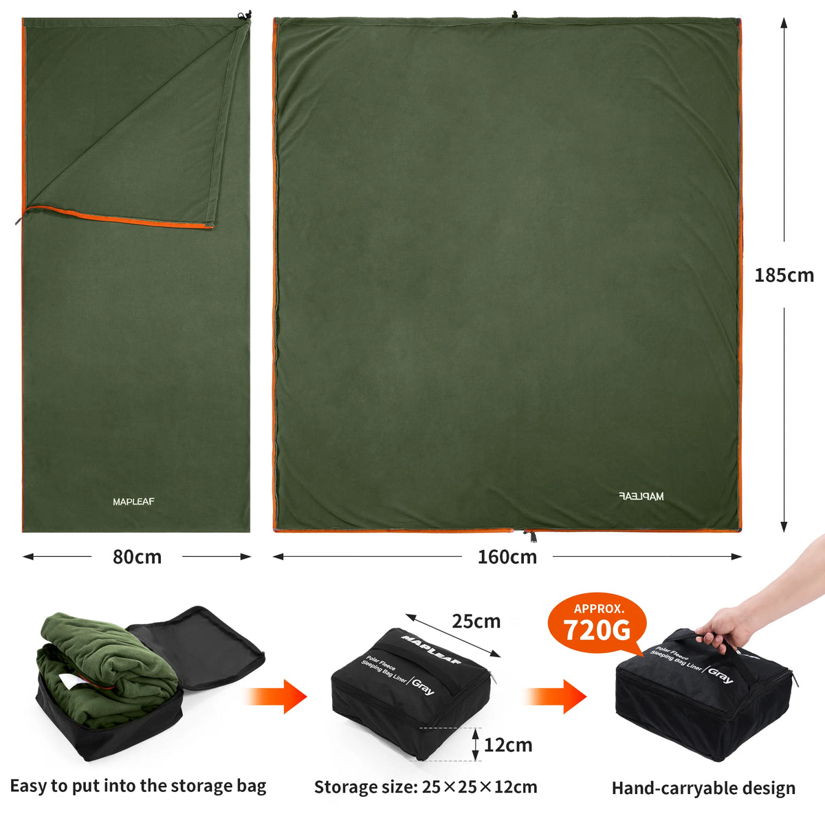 Fleece Sleeping Bag Liner | Warm Camping Sleep Sack & Blanket