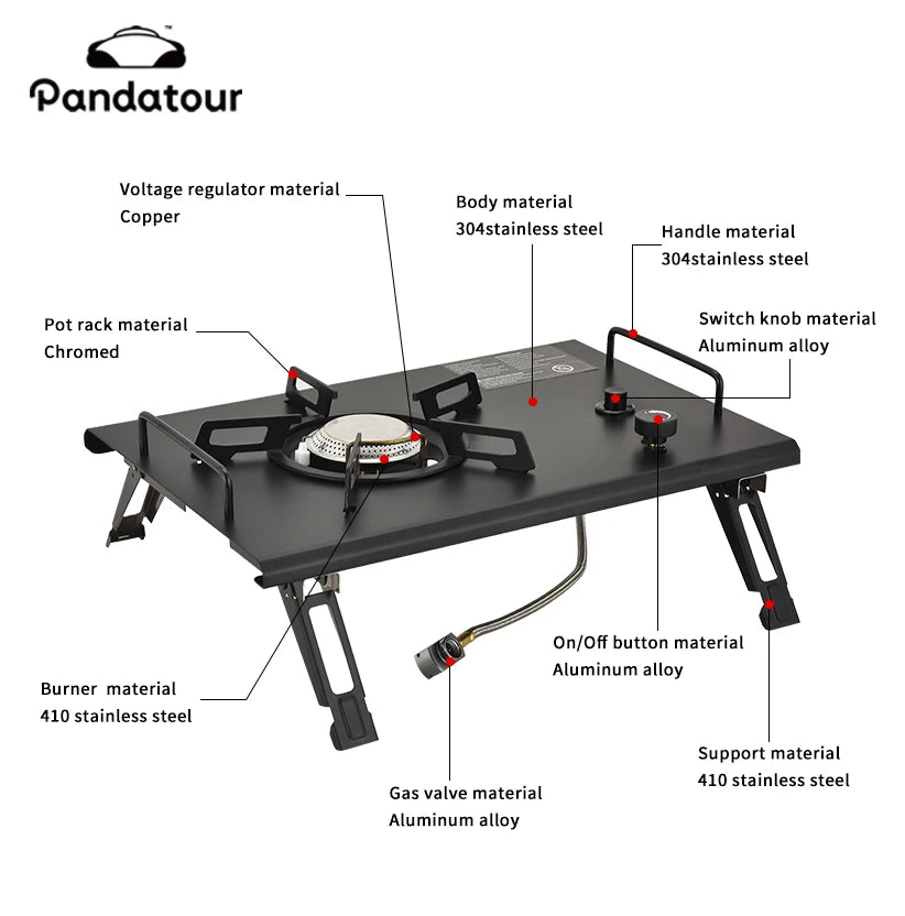Pandatour IGT Folding Camping Stove | 1-Unit Table Insert Burner