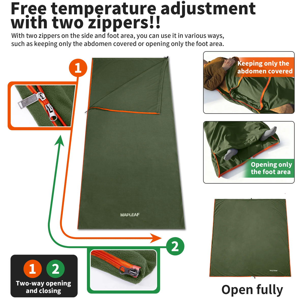 Fleece Sleeping Bag Liner | Warm Camping Sleep Sack & Blanket