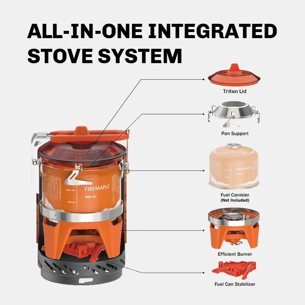 Fire-Maple FMS-X2 Portable Camping Cooking System | 2200W Heat Exchanger Stove