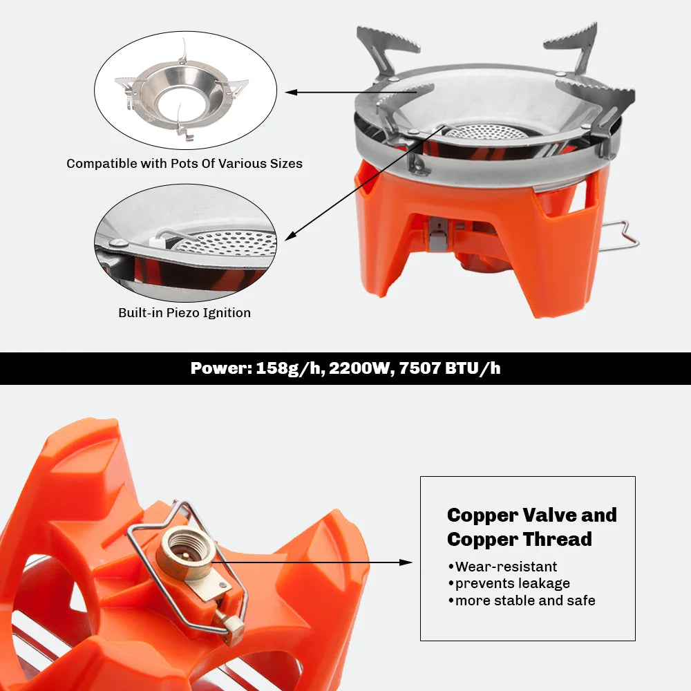 Fire-Maple FMS-X2 Portable Camping Cooking System | 2200W Heat Exchanger Stove
