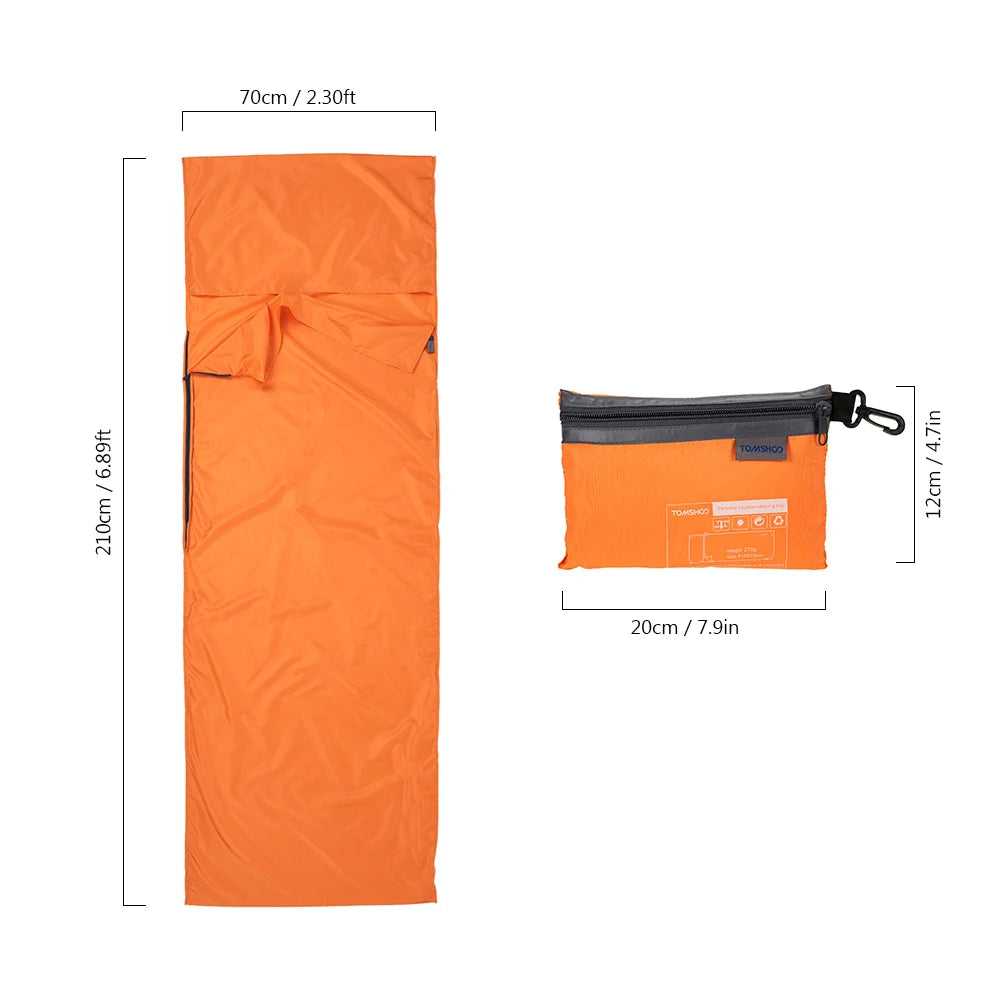 Ultralight Sleeping Bag Liner with Pillow Pocket | Compact Camping & Travel Sleep Sack