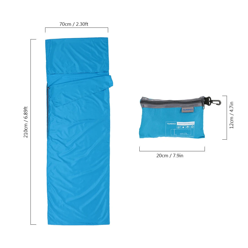 Ultralight Sleeping Bag Liner with Pillow Pocket | Compact Camping & Travel Sleep Sack