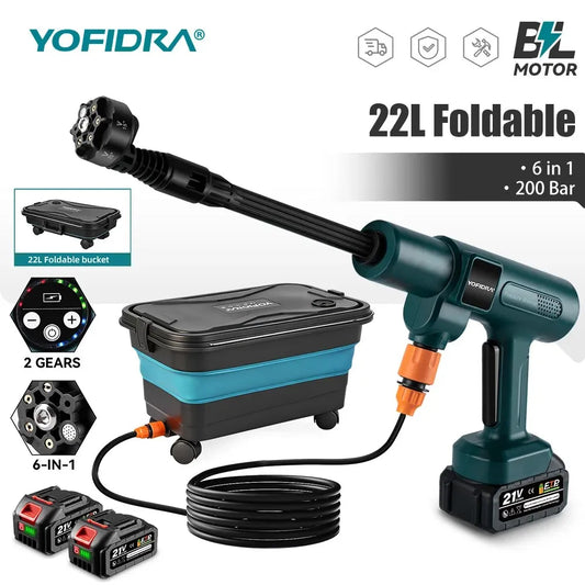 YOFIDRA 200Bar Brushless Cordless Pressure Washer | Makita-Compatible 18V–21V Cleaner