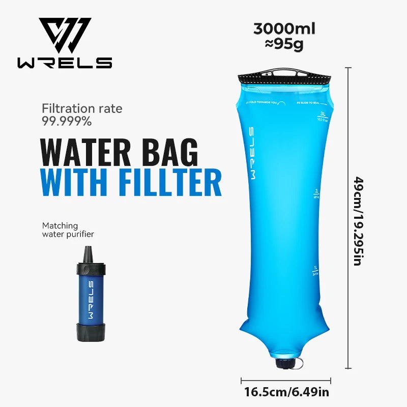 WRELS Foldable Water Collection & Filtration Bag | 2L & 3L