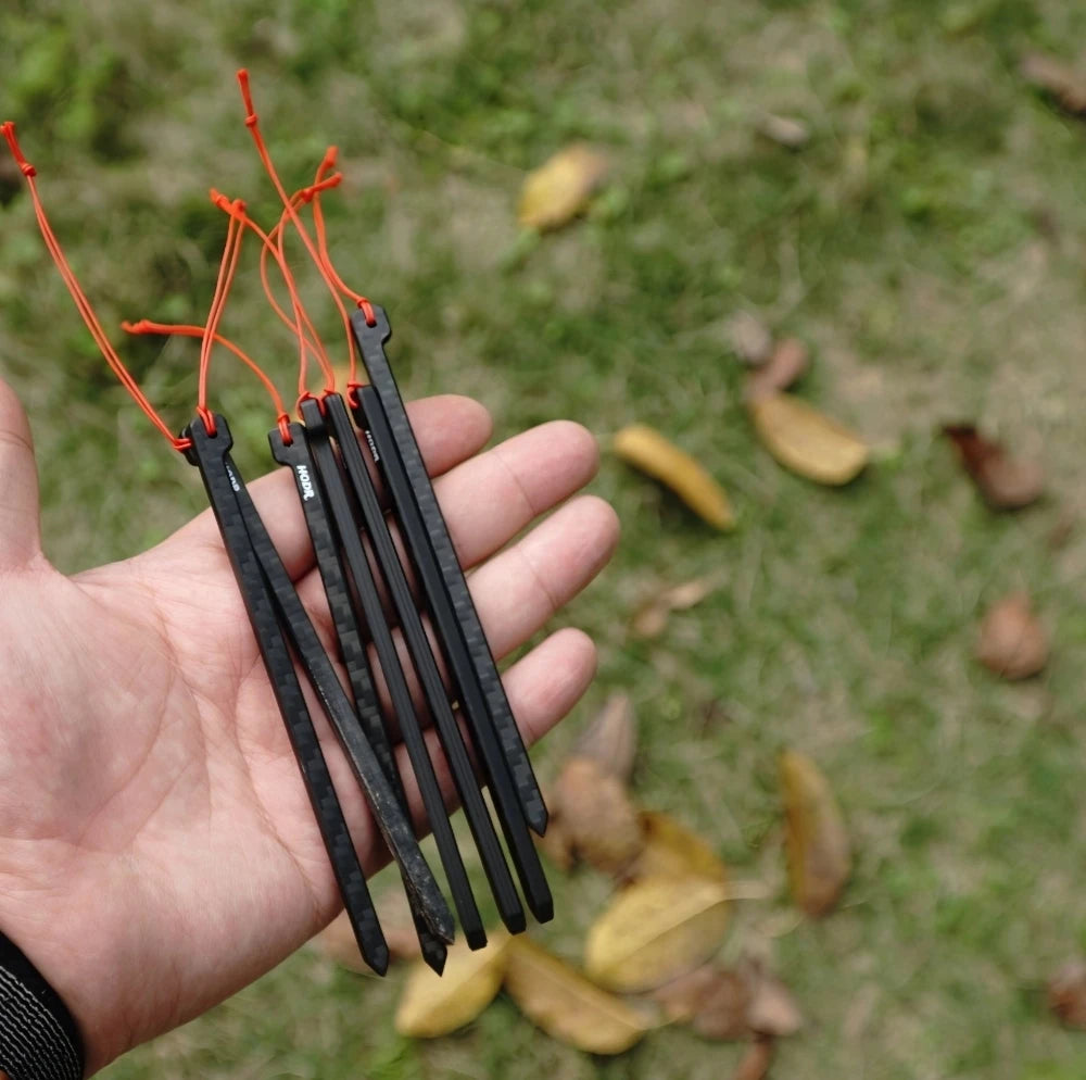 Ultralight Carbon Fibre Tent Pegs | 12cm Lightweight Camping Stakes