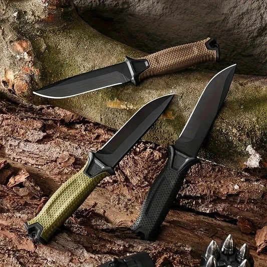 8Cr13MoV Fixed-Blade Knife | Rubber Grip with Protective Sheath