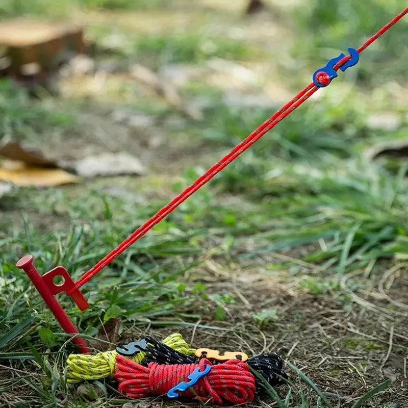 4-Pack Reflective Tent Guy Lines | 4m with Aluminium Tensioners