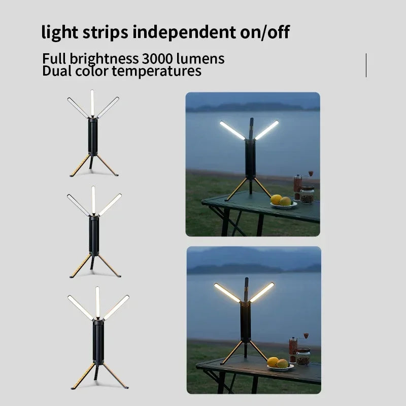 15600mAh Telescopic Camping Lantern | 3000LM Rechargeable LED Area Light
