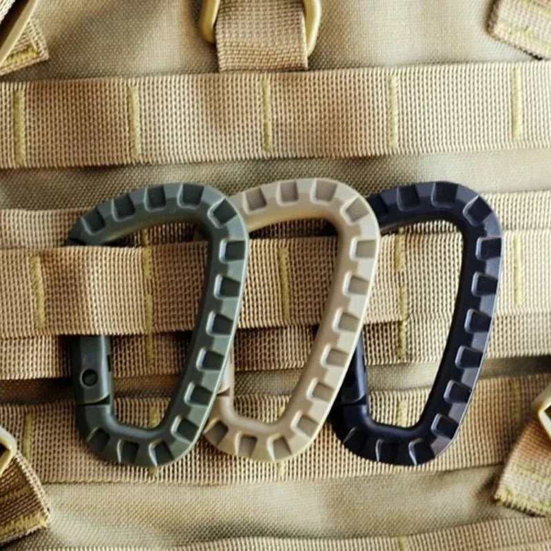 Tactical D-Ring Gear Carabiner Clip | 40kg Rated Accessory Hook