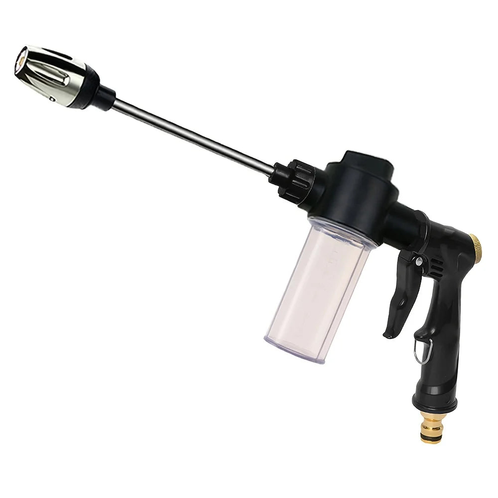 High-Pressure Garden Hose Spray Gun | Long-Reach Car Wash & Foam Nozzle