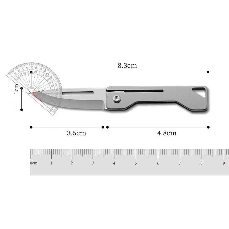 Mini Titanium Handle Folding Pocket Knife | Compact EDC Utility Knife