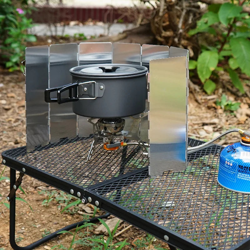 Folding Camping Stove Windshield | Aluminium Cooking Wind Screen