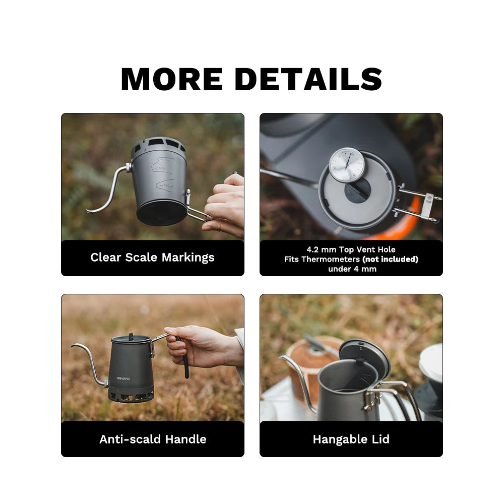 Fire-Maple Petrel 350ml Pour-Over Coffee Kettle | Folding Gooseneck Spout