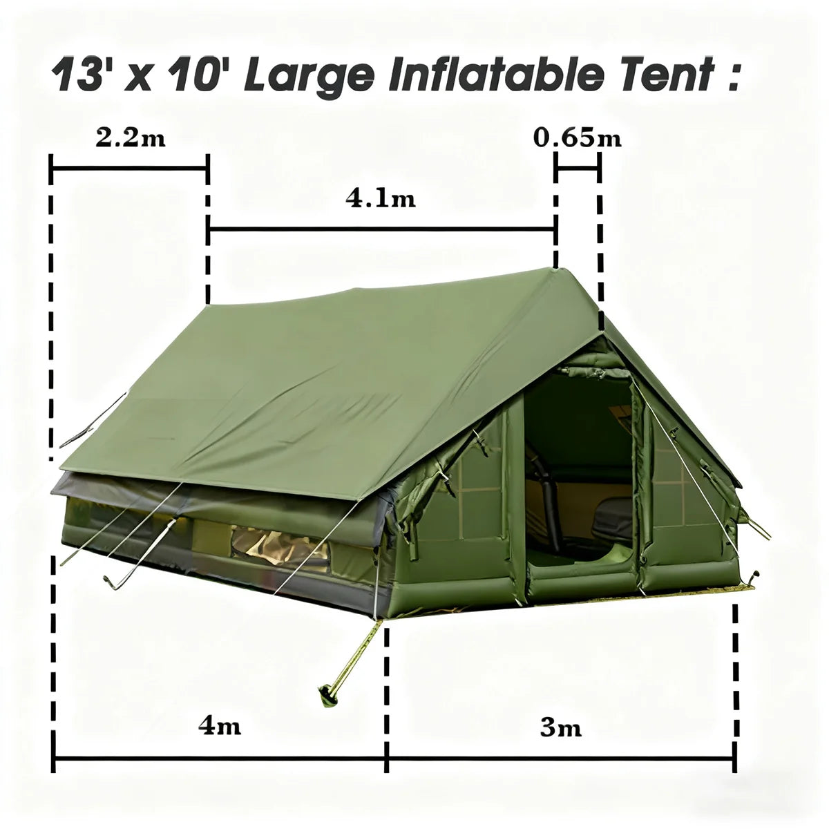 10ft x 13ft Waterproof Camping Tarp | Reflective Oxford Rainfly & Sun Shelter