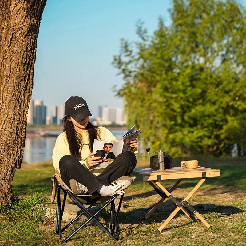 Portable Folding Moon Chair | Padded Camping & Outdoor Chair