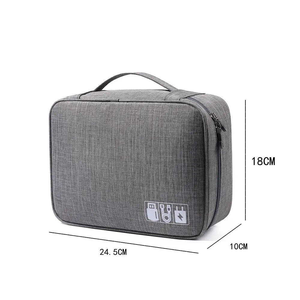 Large Capacity Electronics Organiser | Waterproof Travel Cable & Charger Storage Bag