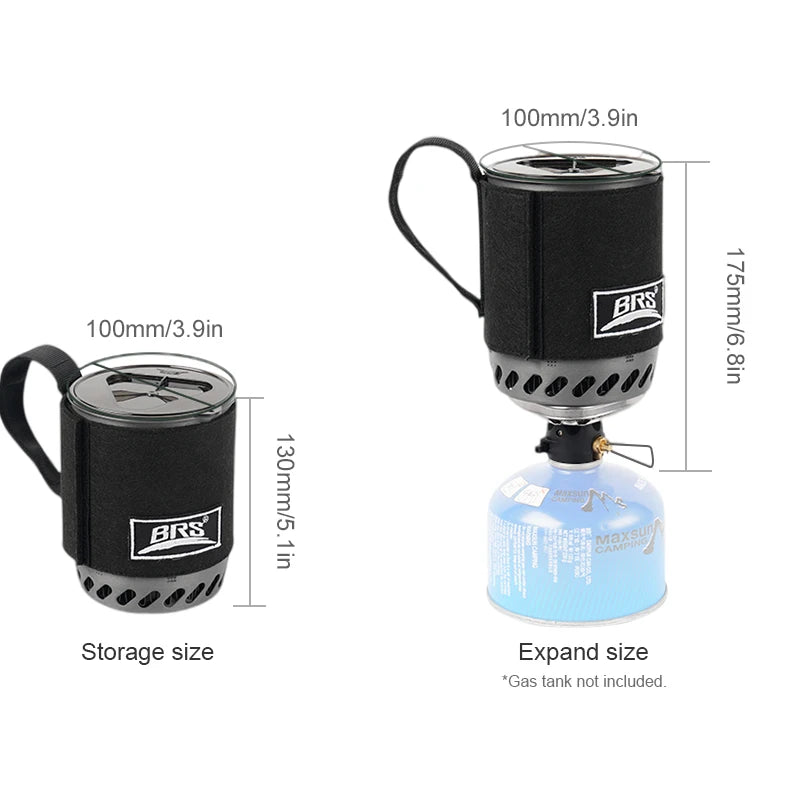 BRS-61 Integrated Camping Stove System | 1500W Heat-Exchange Cooking Pot