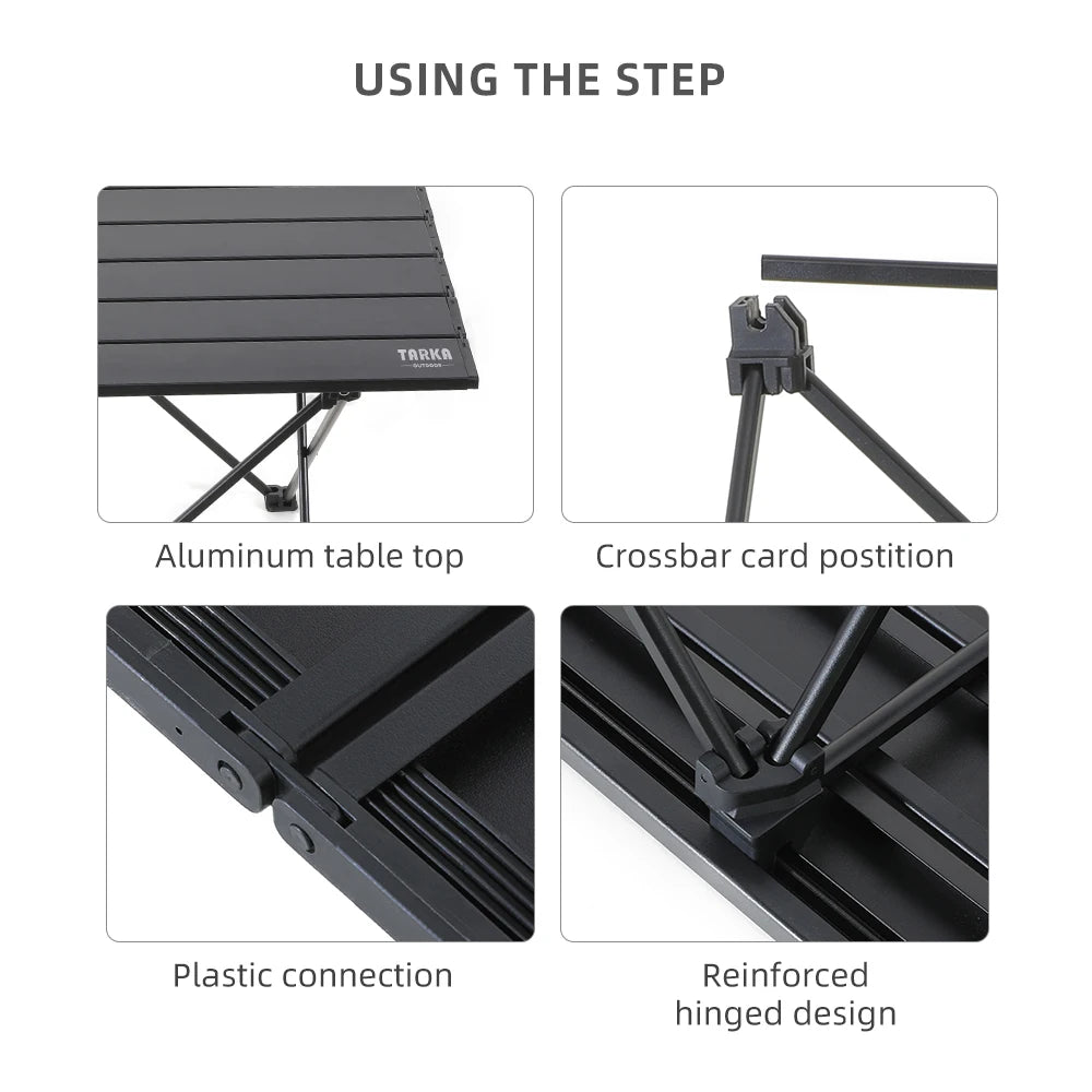 TARKA Folding Aluminium Camping Table | Lightweight Portable Camp Table