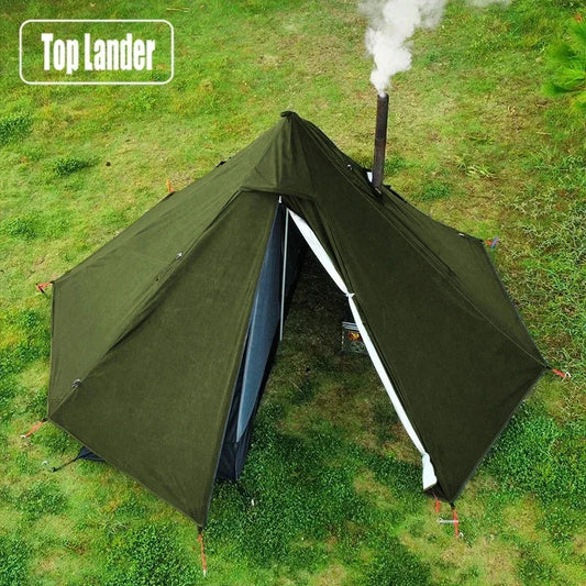 1 Person Pyramid Hot Tent with Stove Jack | Ultralight Camping & Bushcraft Shelter