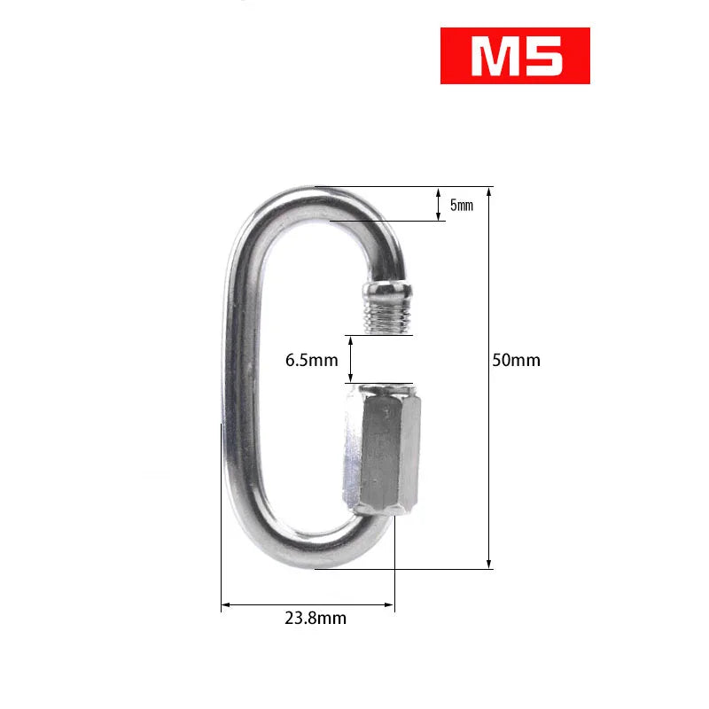 304 Stainless Steel Oval Quick Link | M3.5–M12 Screw-Lock Connector
