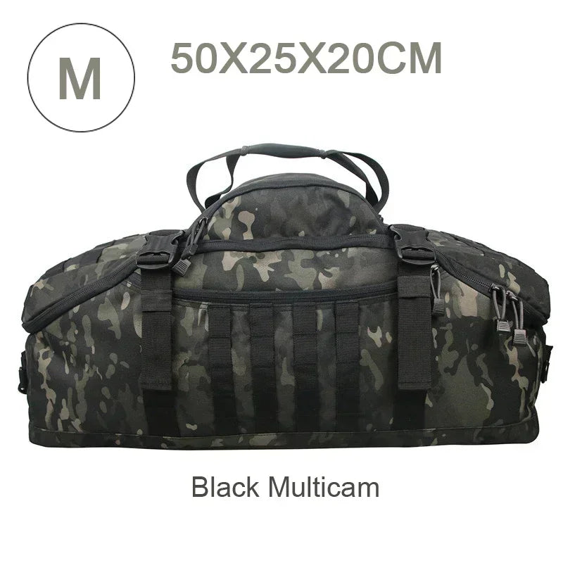 25L–80L 3-Way Camping Duffle Backpack | MOLLE Travel & Gear Bag