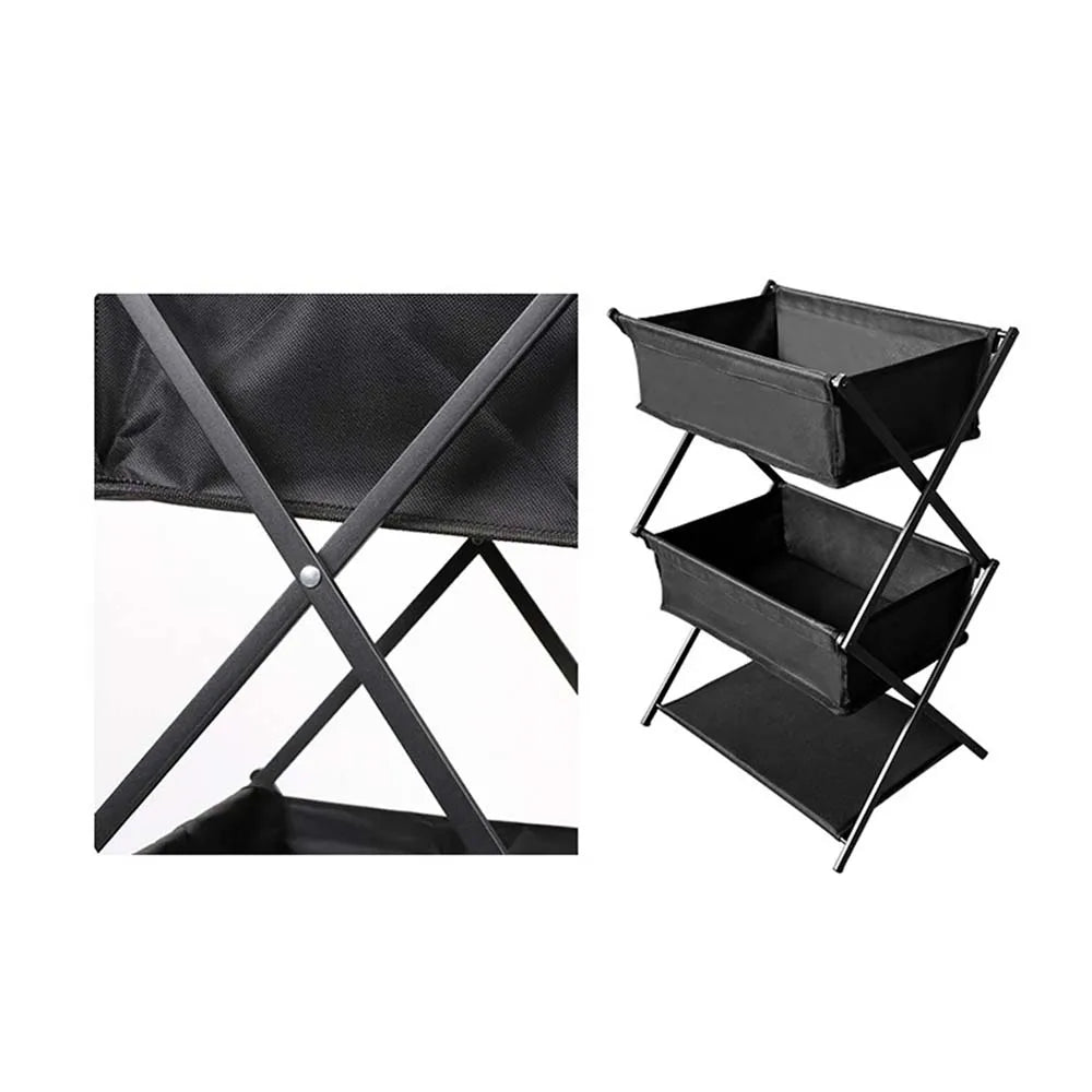 3-Tier Folding Camping Storage Rack | Portable Camp Kitchen Organiser