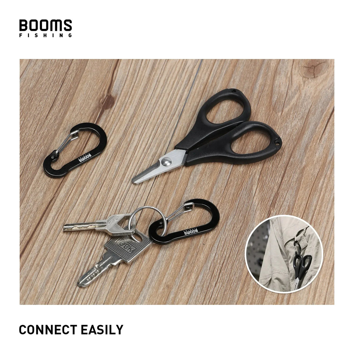 Booms Fishing CC1 2-Inch Aluminium Mini Carabiner Clips | 10 Pack