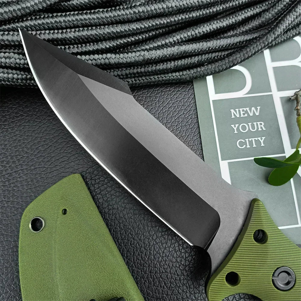 Full Tang Fixed Blade Knife | 8Cr13MoV Steel | G10-Style Nylon Glass Fibre Handle | Kydex Sheath