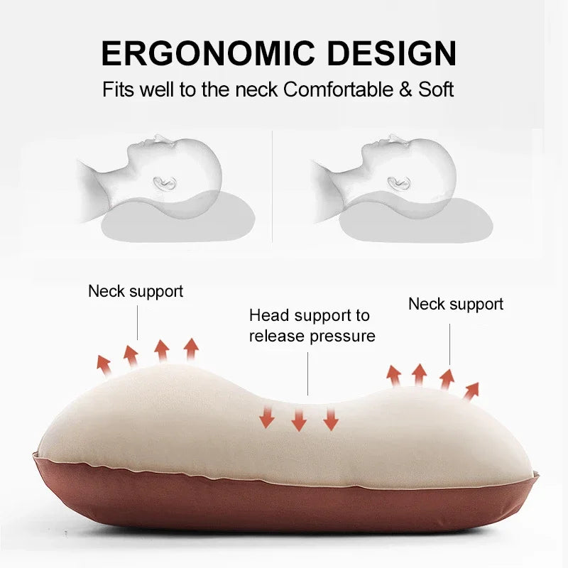 Self-Inflating Camping Pillow | Compact 3D Sponge Travel Pillow