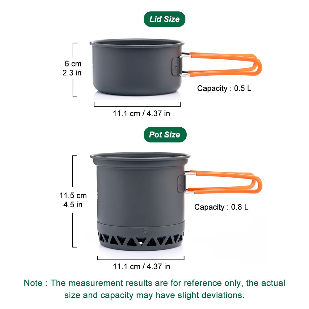 Widesea Hard-Anodised Camping Cookware Set | Lightweight Heat-Exchange Pots