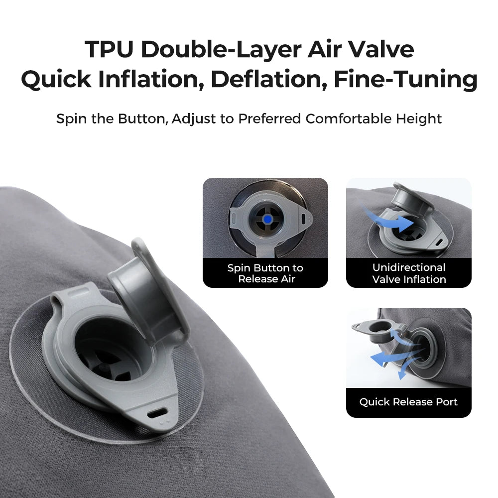 Ultralight Inflatable Camping Pillow | Ergonomic Compact Travel Pillow