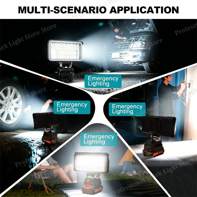 18V LED Work Light | Makita-Compatible Battery Spotlight & Floodlight