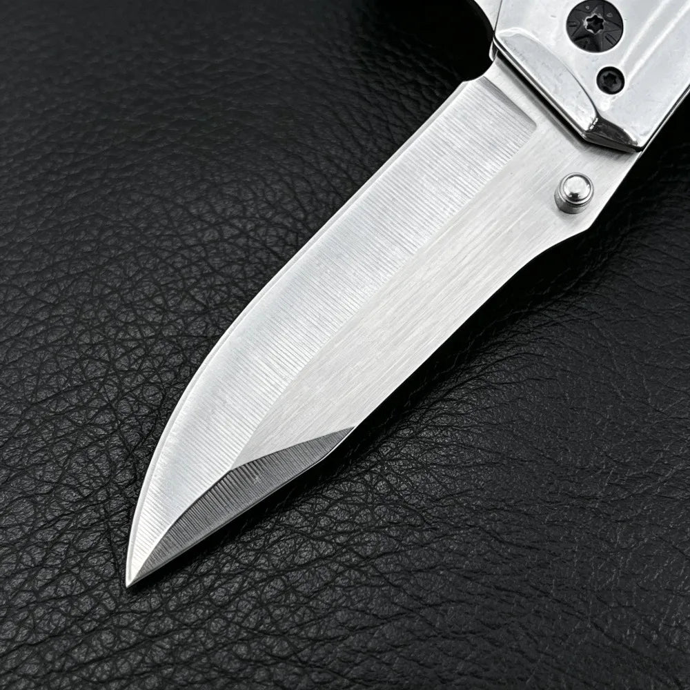Folding Pocket Utility Knife | 5Cr13MoV Blade | Walnut Wood & 420 Steel Handle