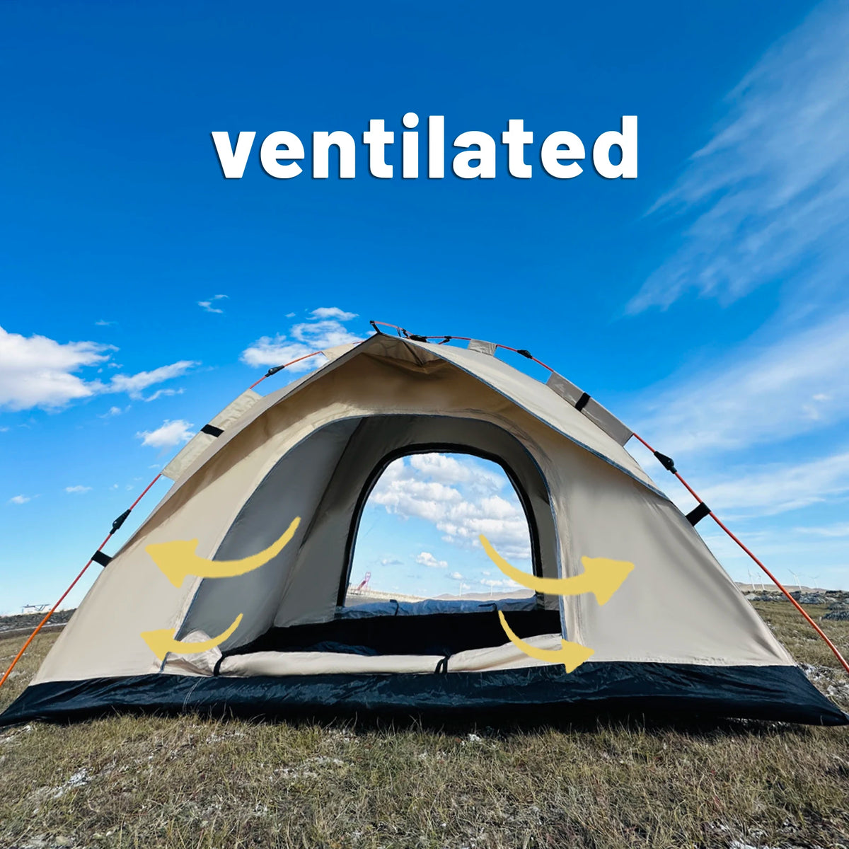 3–4 Person Automatic Camping Tent | Quick-Open Waterproof Family Shelter
