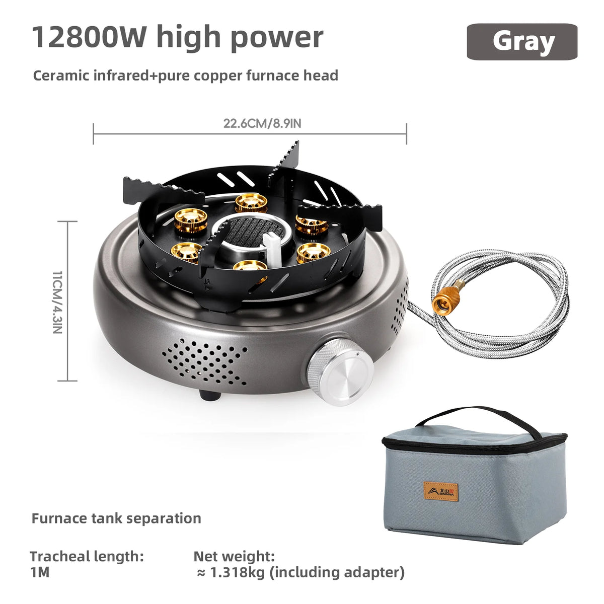 BISINNA 12800W Portable Camping Gas Stove | Windproof Split Burner