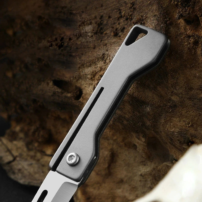Mini Titanium Handle Folding Pocket Knife | Compact EDC Utility Knife