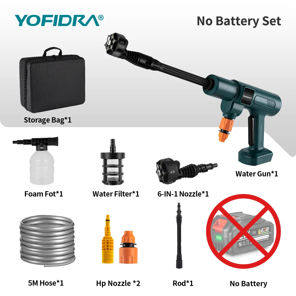 YOFIDRA 200Bar Brushless Cordless Pressure Washer | Makita-Compatible 18V–21V Cleaner