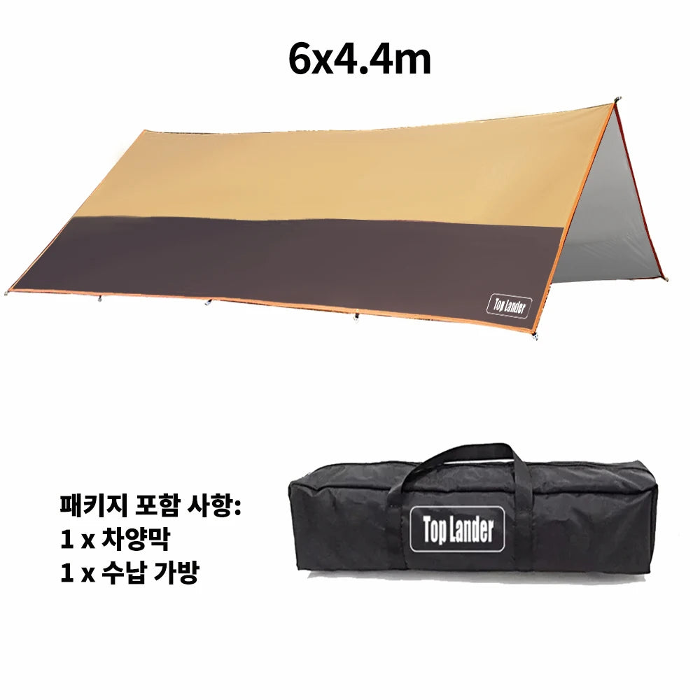 Top Lander 4.4 × 6m Waterproof Camping Tarp | 210D Oxford Touring Awning