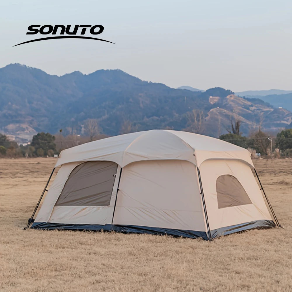 Two-Bedroom Family Camping Tent with Living Area | Large Multi-Room Outdoor Tent
