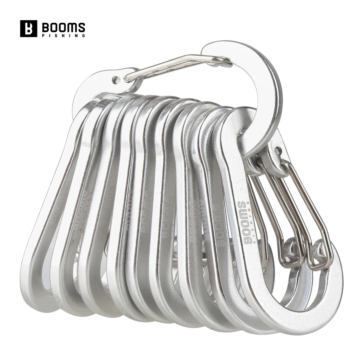 Booms Fishing CC1 2-Inch Aluminium Mini Carabiner Clips | 10 Pack