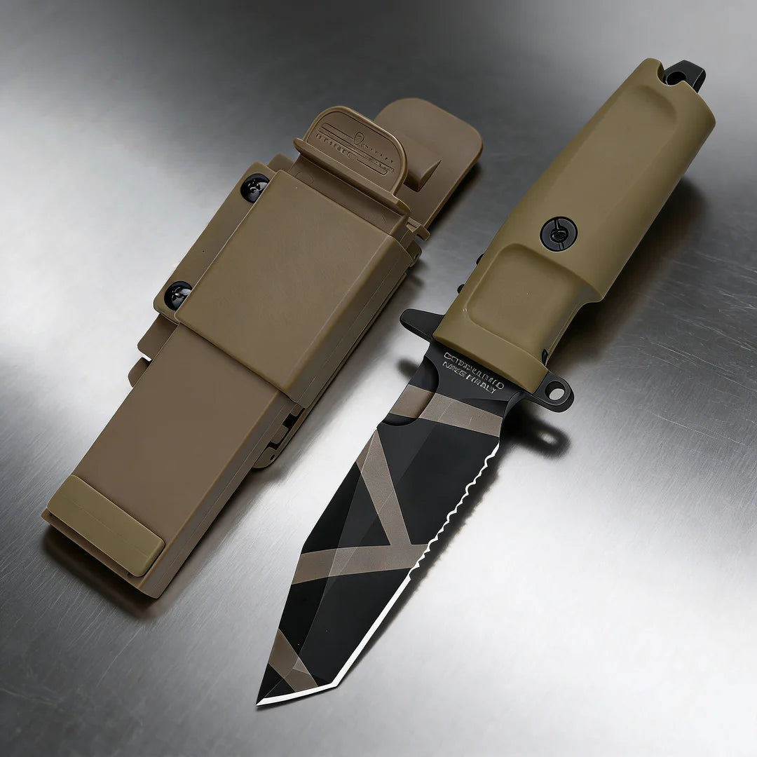 N690 Steel Compact Fixed-Blade Knife | 19cm Straight Blade with Sheath