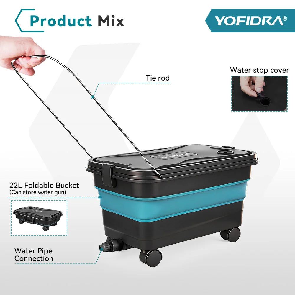 YOFIDRA Brushless Cordless Pressure Washer | Makita-Compatible 18V–21V Portable Cleaner