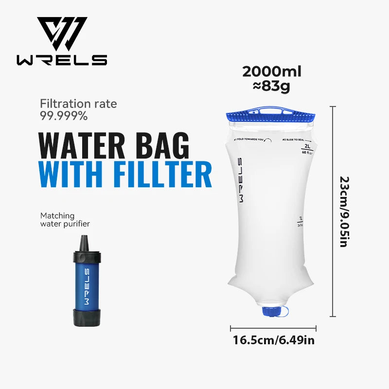 WRELS Foldable Water Collection & Filtration Bag | 2L & 3L