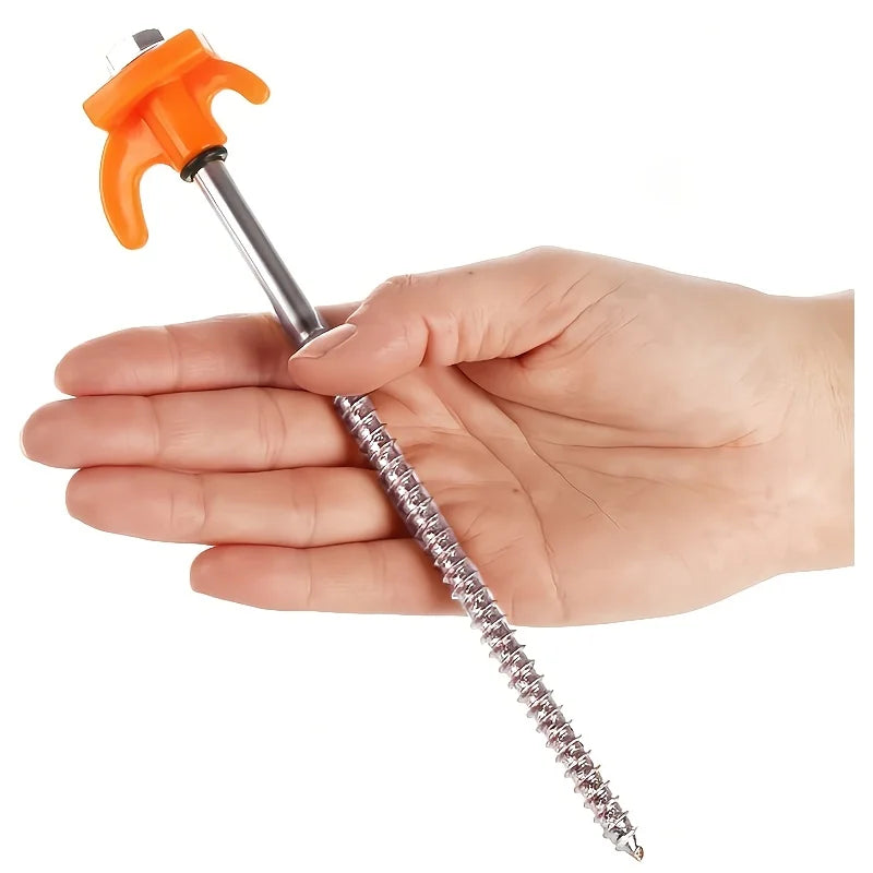 Heavy-Duty Screw-In Tent Pegs | Threaded Ground Anchors