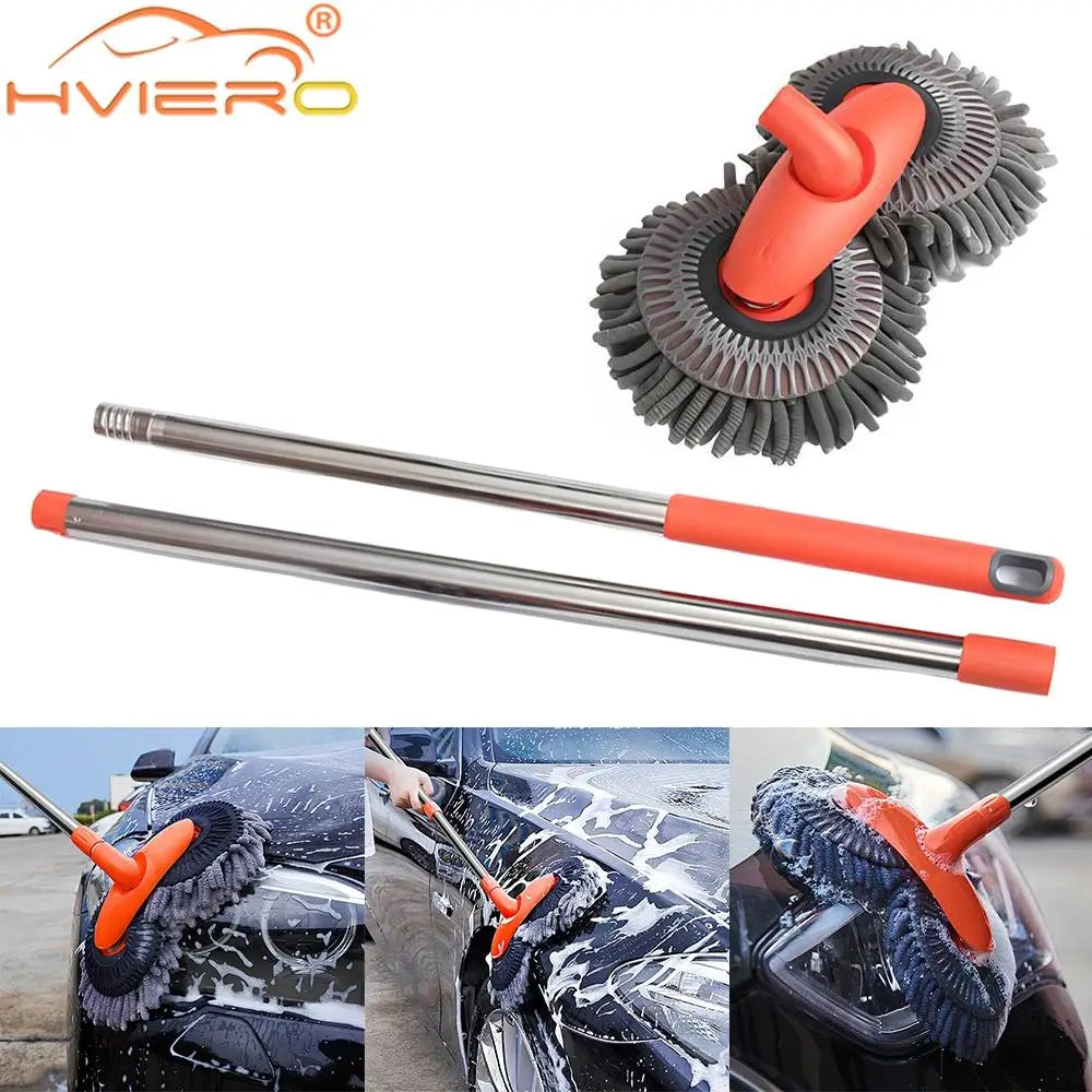 Long-Handle Microfibre Car Wash Mop | 113cm Vehicle Cleaning Brush