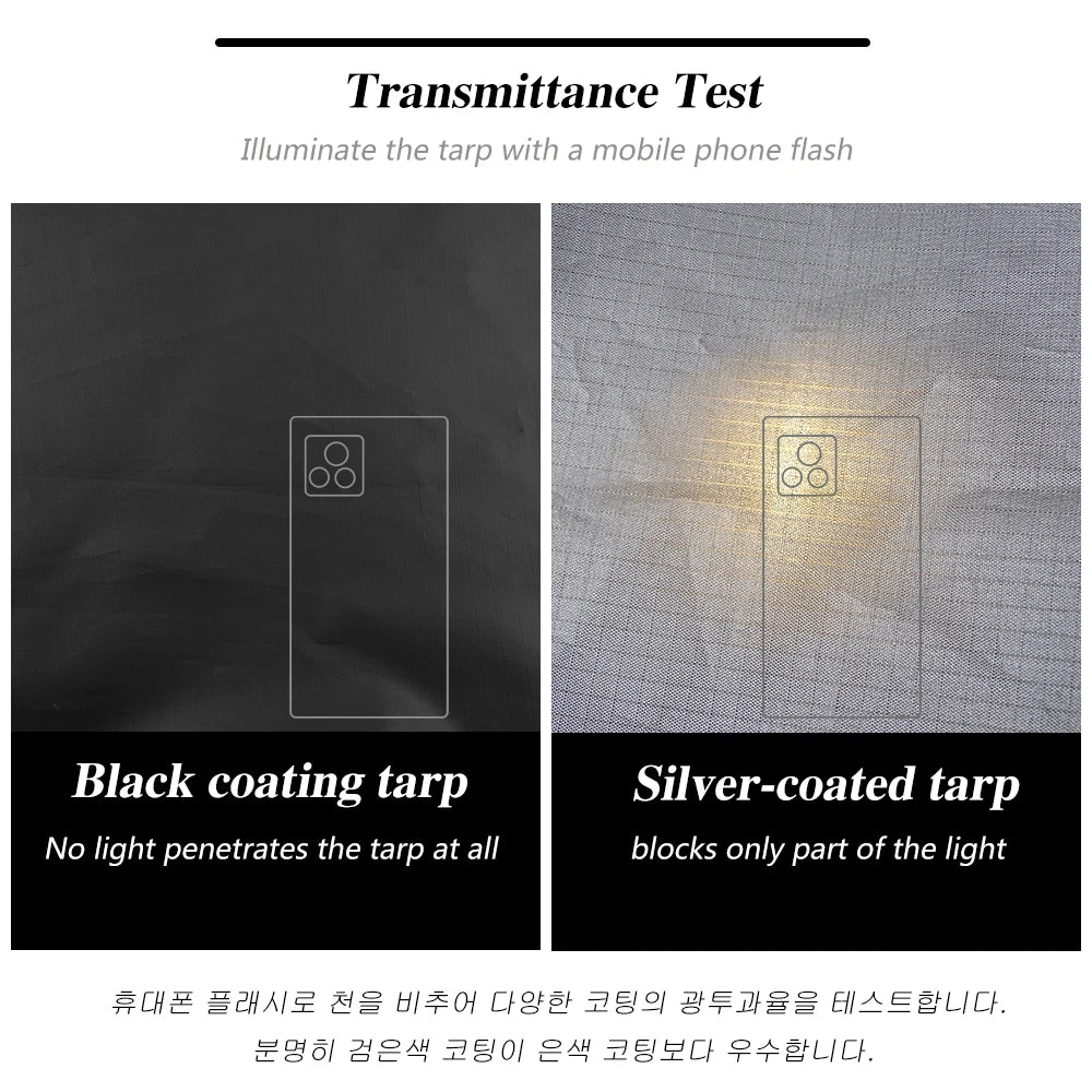 4m x 4m Waterproof Camping Tarp | 19-Point Blackout Bushcraft Shelter