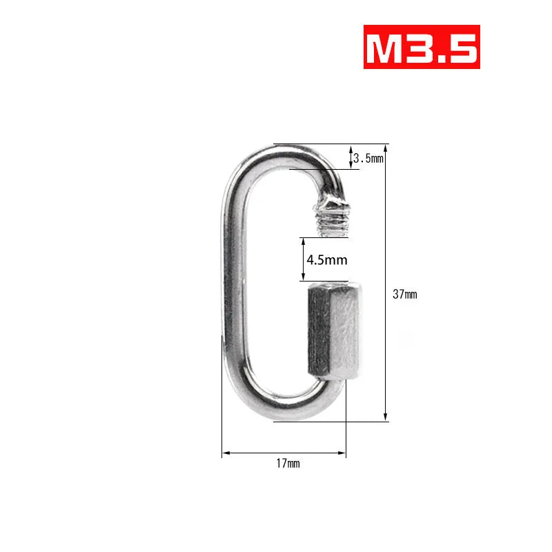 304 Stainless Steel Oval Quick Link | M3.5–M12 Screw-Lock Connector